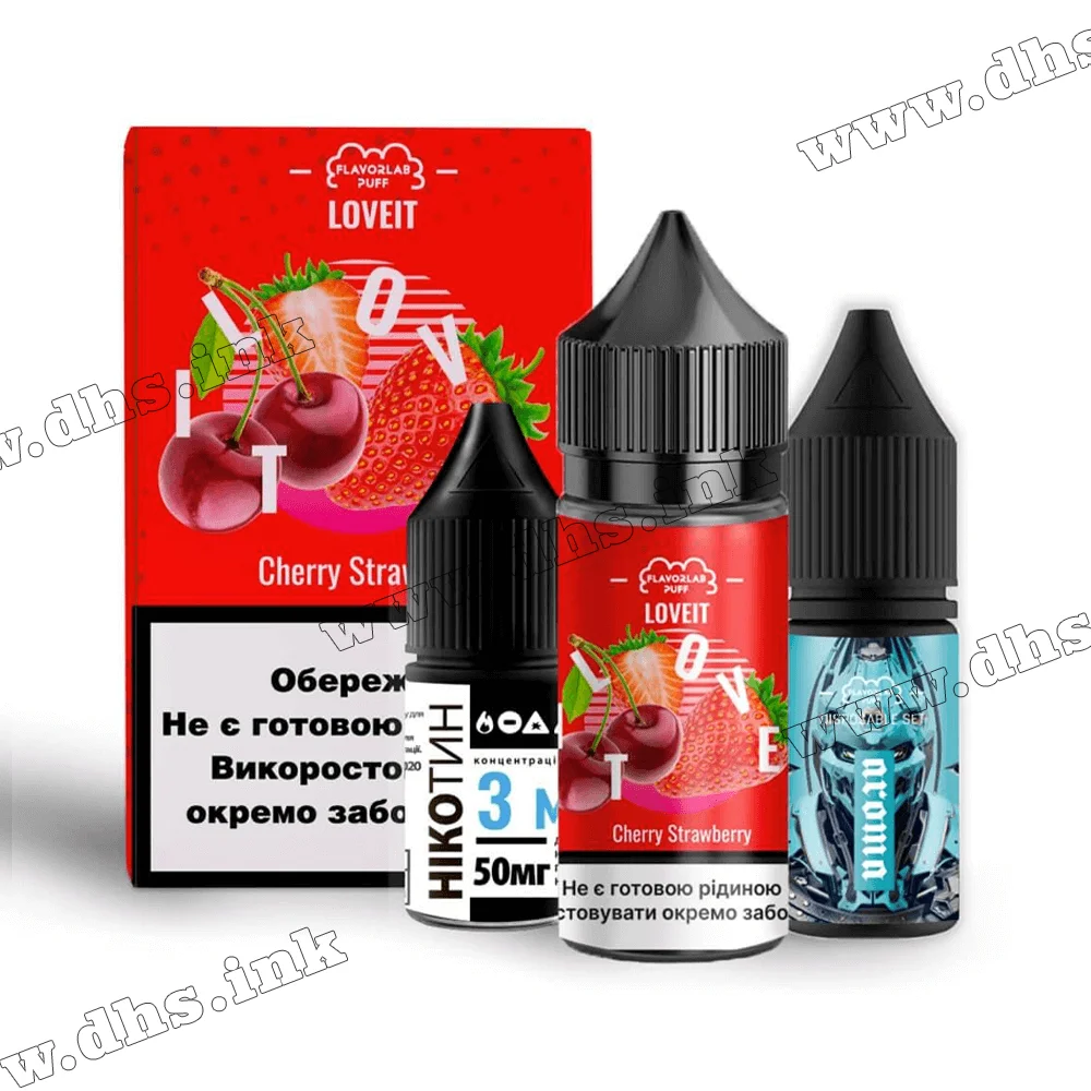 Набір для самозамісу Flavorlab Love IT Salt 30 мл (25 мг) - Cherry Strawberry (Вишня, Полуниця)
