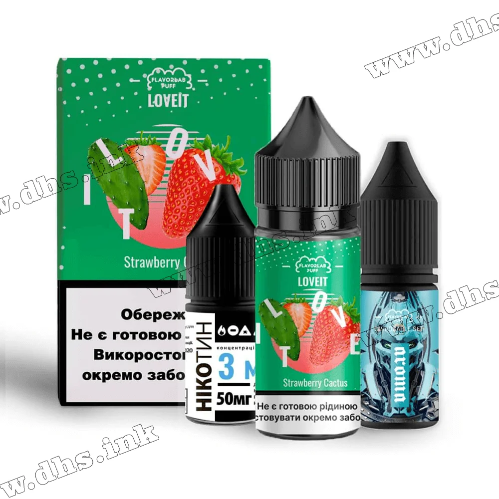Набір для самозамісу Flavorlab Love IT Salt 30 мл (25 мг) - Strawberry Cactus (Полуниця, Кактус)