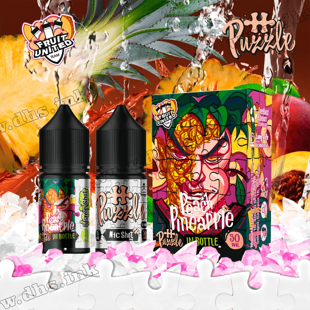 Набір для самозамісу In Bottle Puzzle Salt 30 мл (50 мг) - Pineapple Peach (Ананас, Персик)