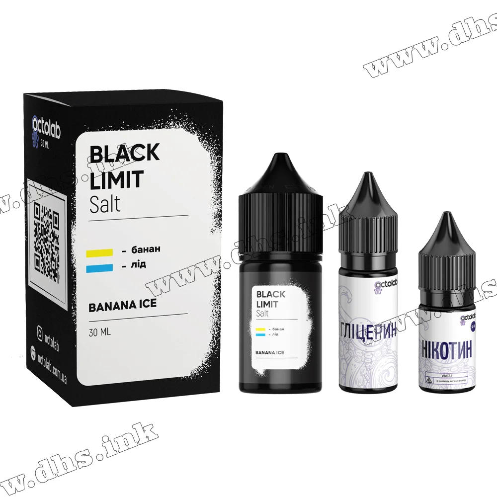 Набір для самозамісу Octobar Black Limit Salt 30 мл (50 мг) - Banana Ice (Банан, Лід)