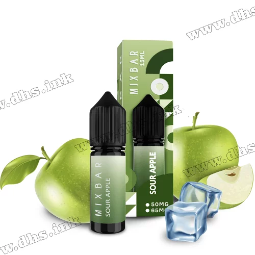 Солевая жидкость Mix Bar Salt 15 мл (65 мг) - Sour Apple (Кислое Яблоко)