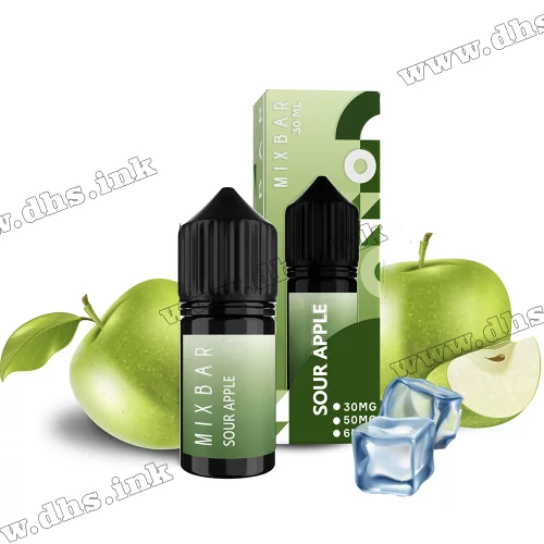 Солевая жидкость Mix Bar Salt 30 мл (30 мг) - Sour Apple (Кислое Яблоко)