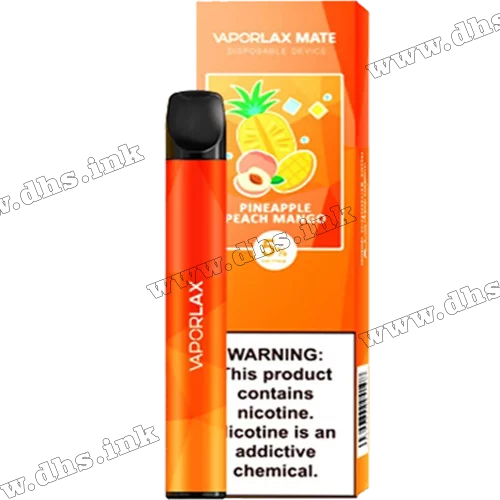 Одноразова електронна сигарета Vaporlax Mate 800 - Pineapple Peach Mango (Ананас, Персик, Манго)