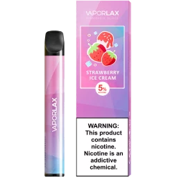 Одноразовая электронная сигарета Vaporlax Mate 800 - Strawberry Cream (Клубничный мороженое)