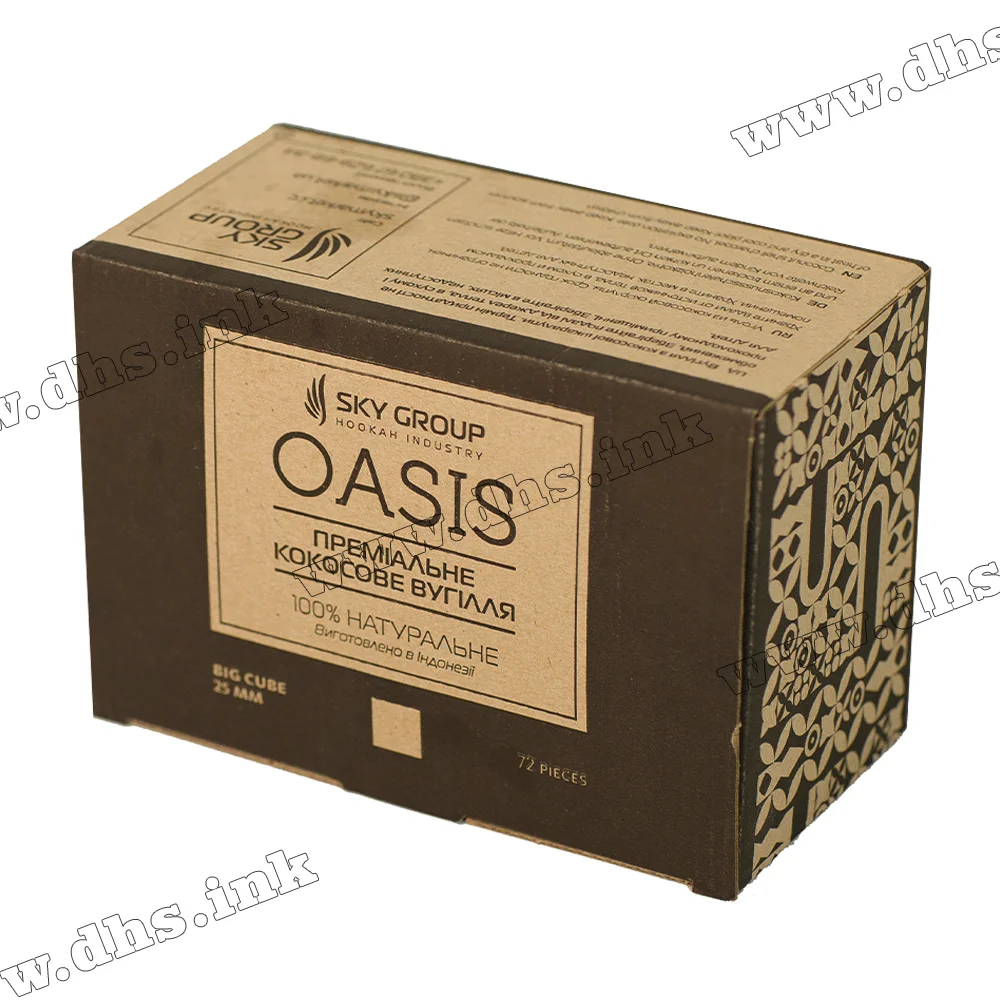 Уголь для кальяна Oasis (Оазис) 25 мм, 1 кг (72шт) Уголь для кальяна Oasis (Оазис) 25 мм, 1 кг (72шт)