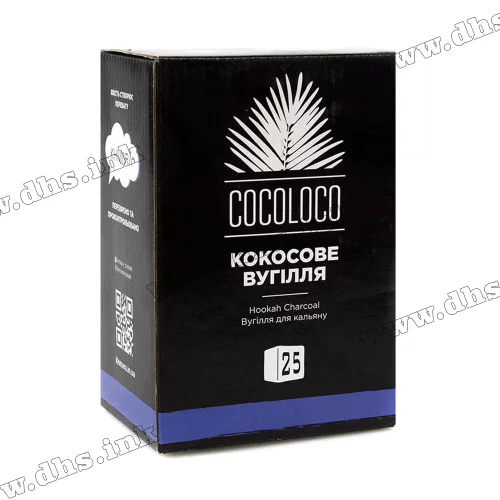 Уголь для кальяна Cocoloco (Коколоко) 25 мм, 1 кг (72шт)