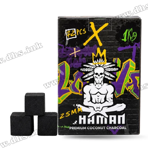 Уголь для кальяна Shaman (Шаман) 25 мм, 1 кг (72шт)