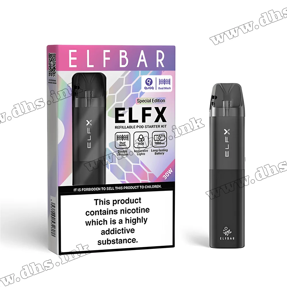 Багаторазова електронна сигарета - Elf Bar ELFX Pod Kit 1000 мАг (Black)