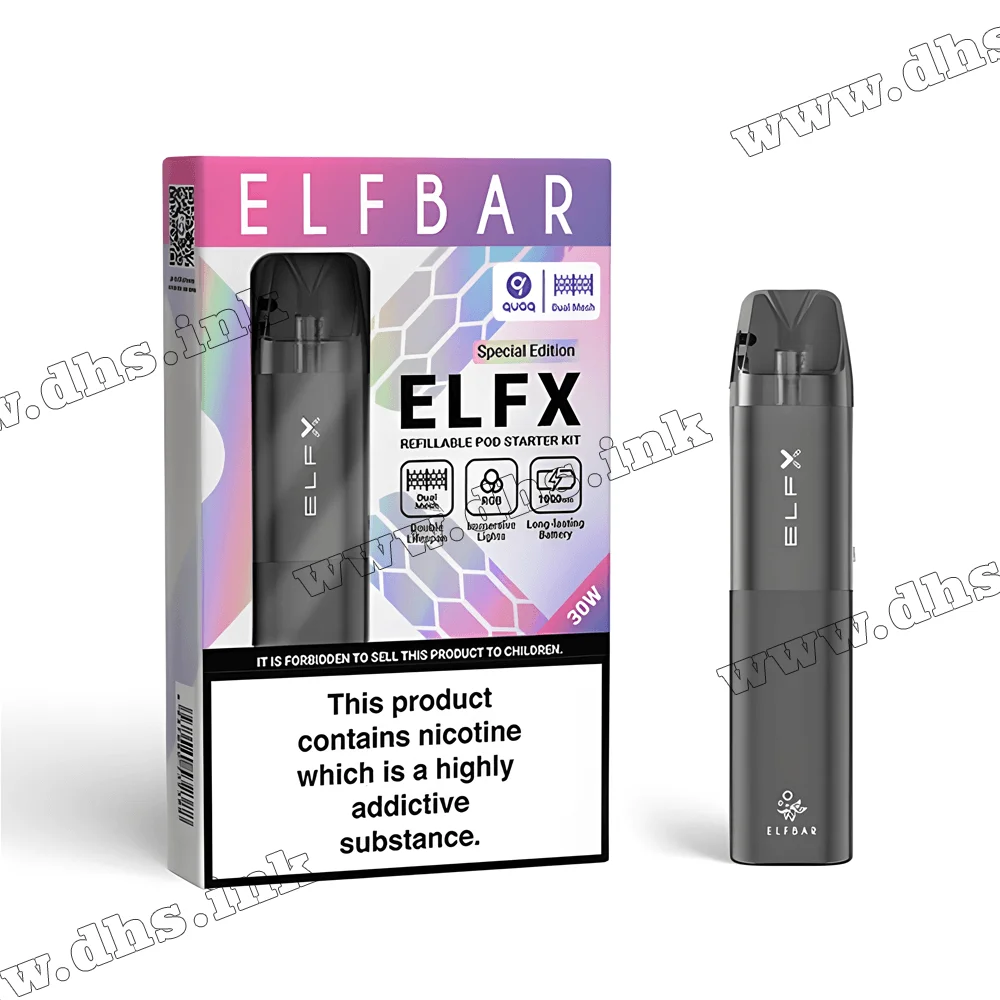 Багаторазова електронна сигарета - Elf Bar ELFX Pod Kit 1000 мАг (Grey)