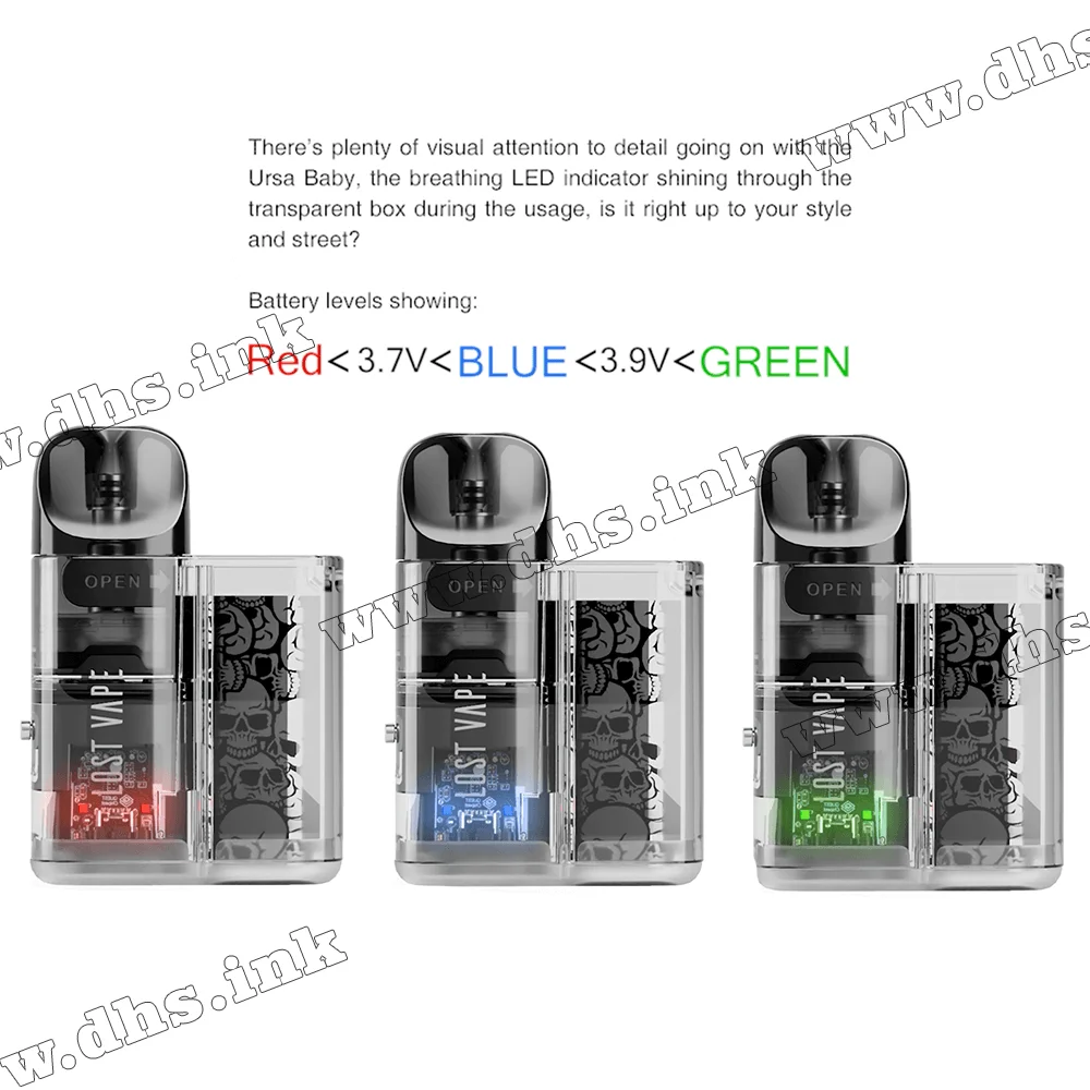 Багаторазова електронна сигарета - Lost Vape Ursa Baby Pod Kit 800 мАг (Purple Clear)