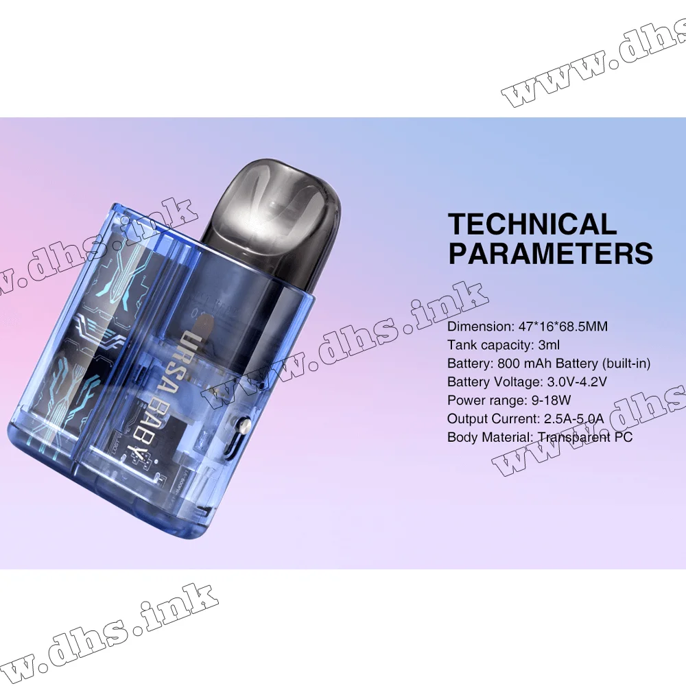 Багаторазова електронна сигарета - Lost Vape Ursa Baby Pod Kit 800 мАг (Purple Clear)