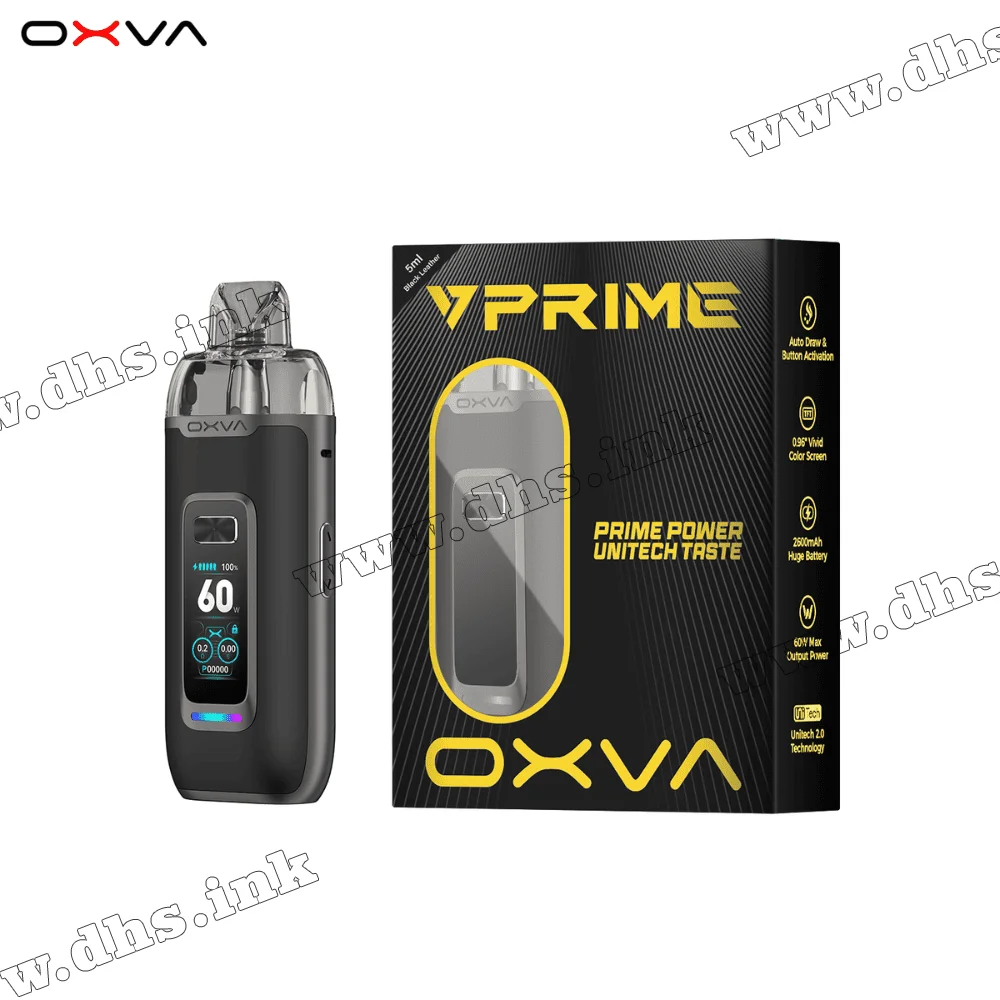 Многоразовая электронная сигарета - OXVA PRIME Pod Kit 2600 мАч (Black Leather)