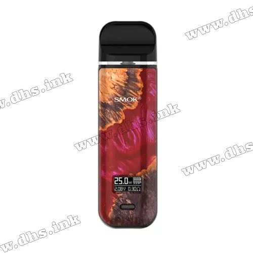 Многоразовая электронная сигарета - Smok Novo X Pod Kit 800 мАч (Red Stabilizing Wood)