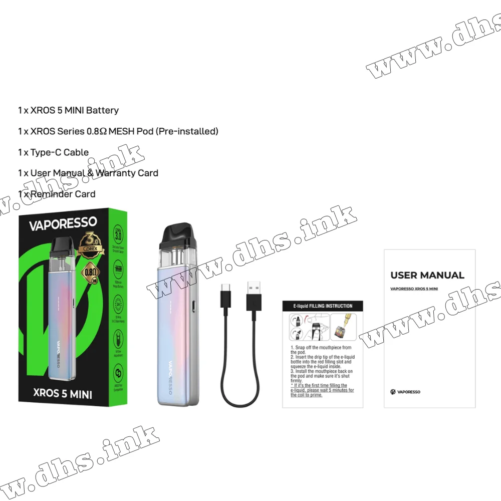 Багаторазова електронна сигарета - Vaporesso XROS 5 Mini Pod Kit 1500 мАг (Pastel Crystal)