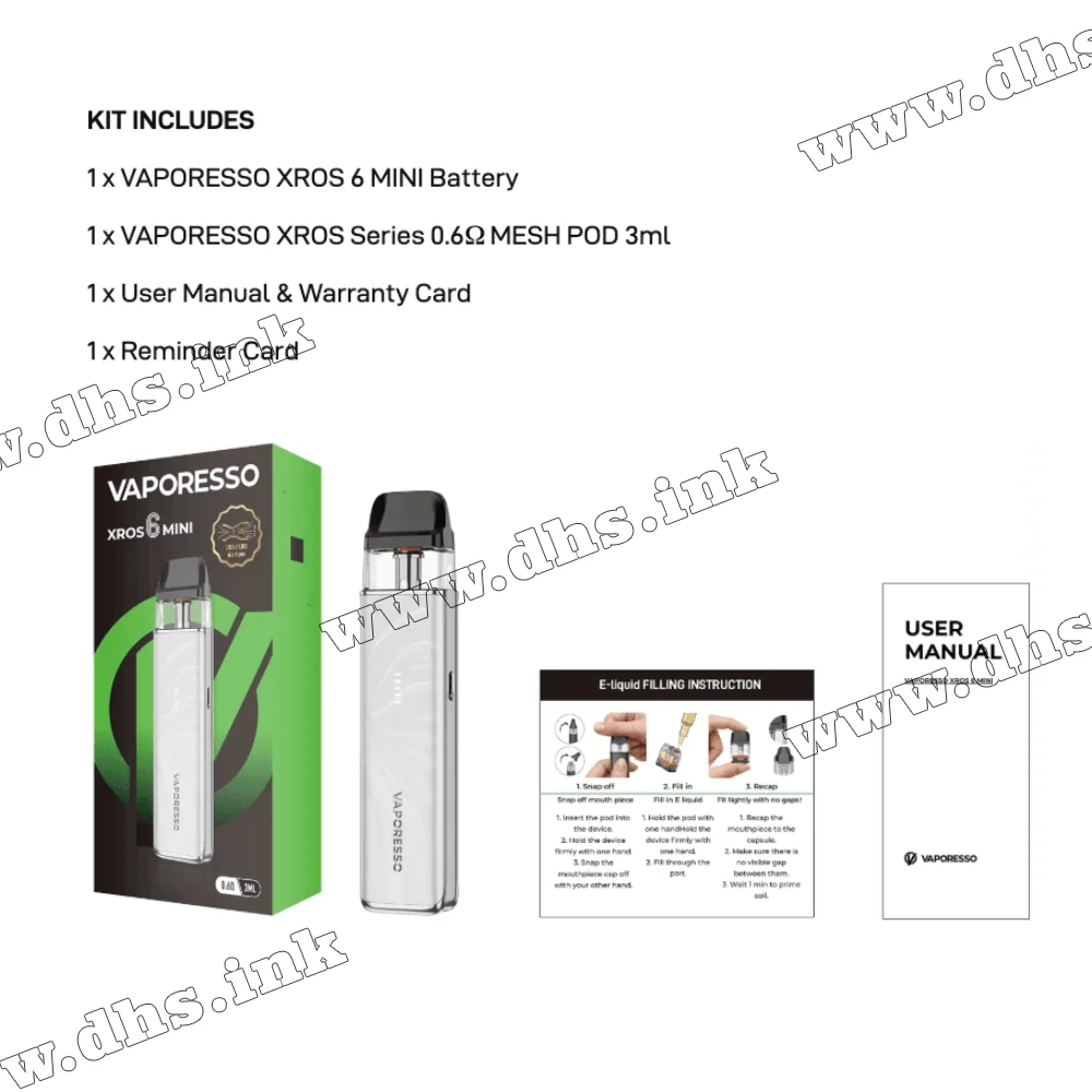 Багаторазова електронна сигарета - Vaporesso XROS 6 Mini Pod Kit 1600 мАг (Titanium Silver) Багаторазова електронна сигарета - Vaporesso XROS 6 Mini Pod Kit 1600 мАг (Titanium Silver)