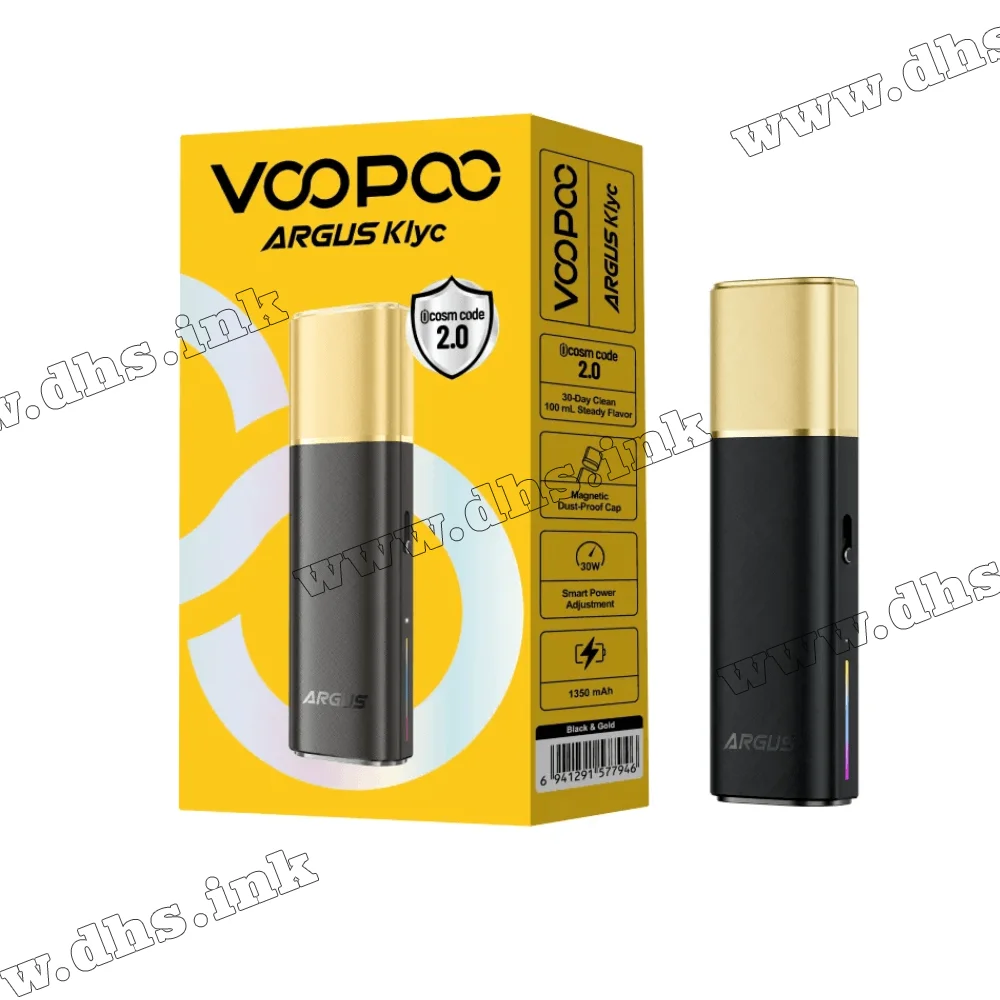Многоразовая электронная сигарета - Voopoo Argus Klyc Pod Kit 1350 мАч (Black Gold)
