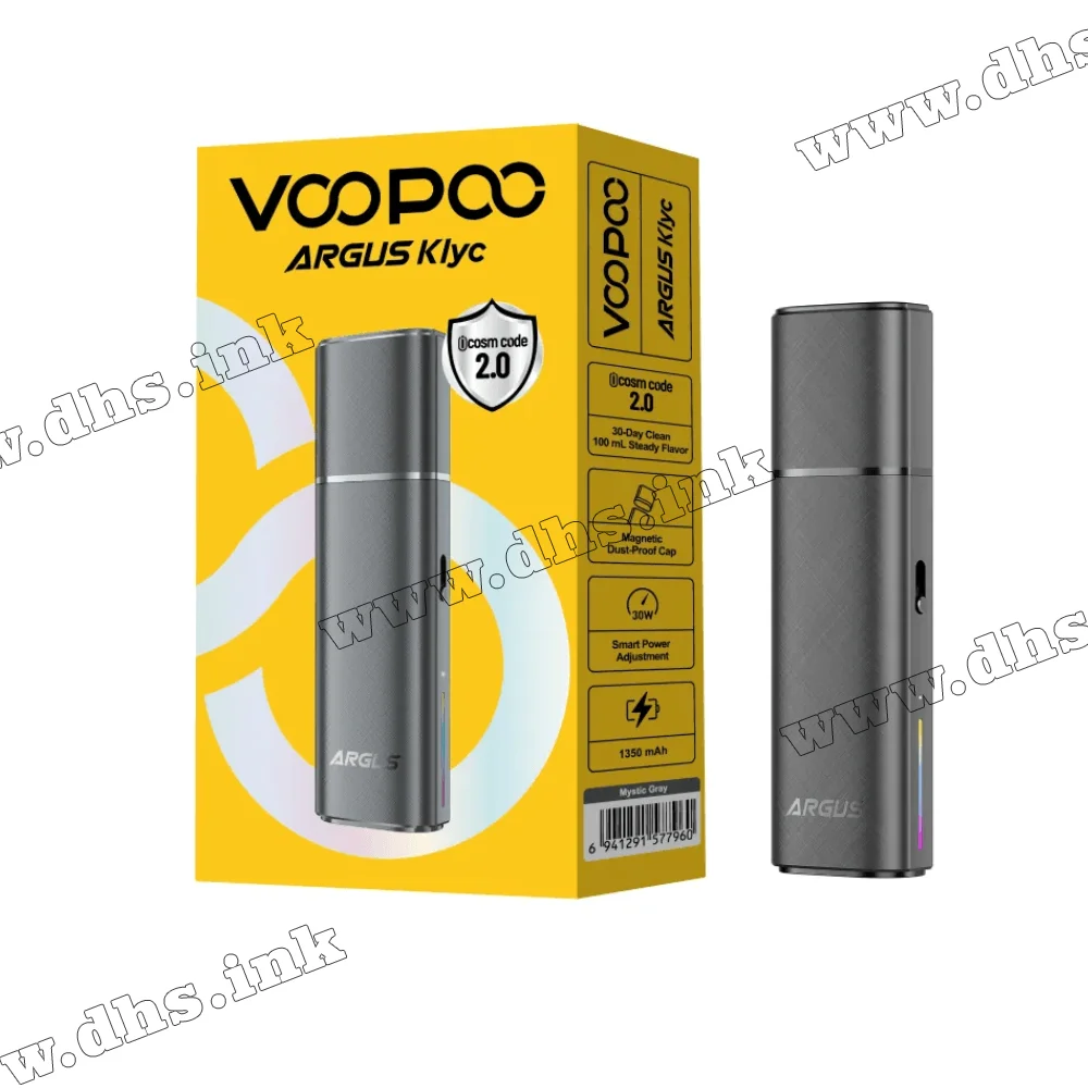Многоразовая электронная сигарета - Voopoo Argus Klyc Pod Kit 1350 мАч (Mystic Gray)