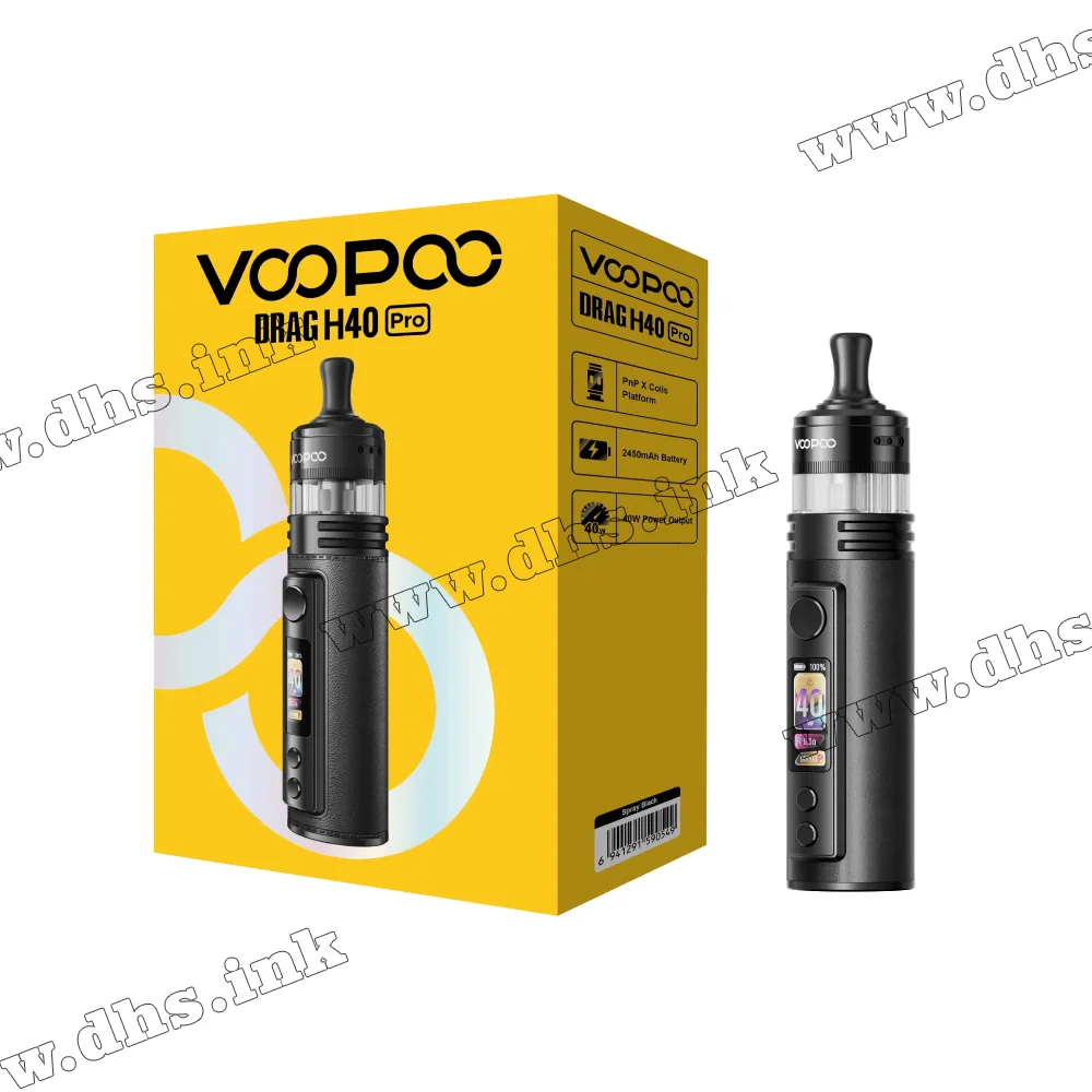 Многоразовая электронная сигарета - Voopoo Drag H40 Pro Pod Kit 2450 мАч (Spray Black)