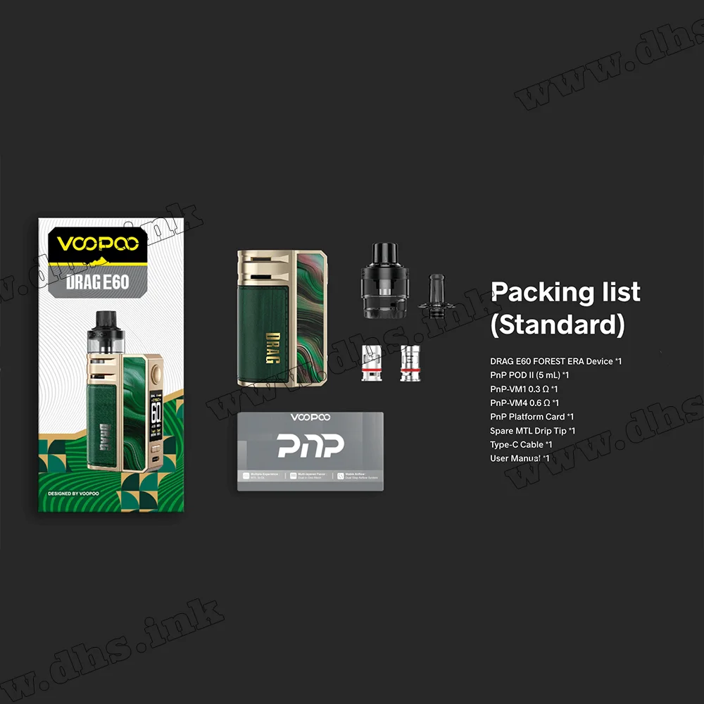 Багаторазова електронна сигарета - Voopoo Drag E60 Pod Kit 2550 мАч (Pink)