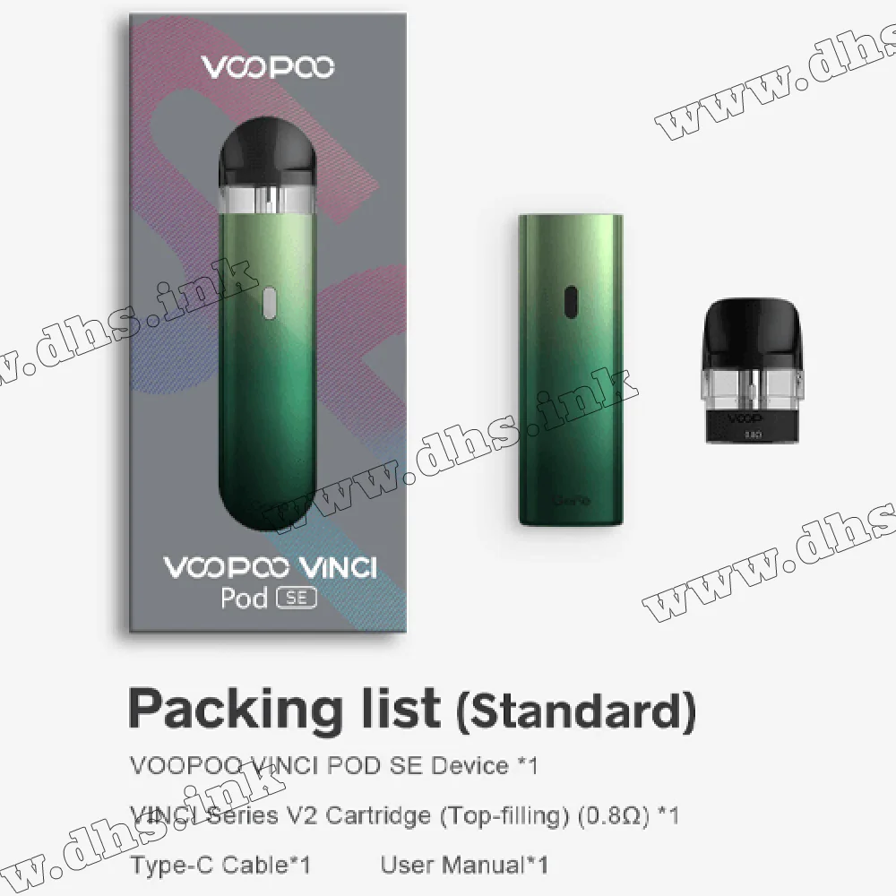 Багаторазова електронна сигарета - Voopoo Vinci SE Pod Kit 900 мАг (Forest Green)