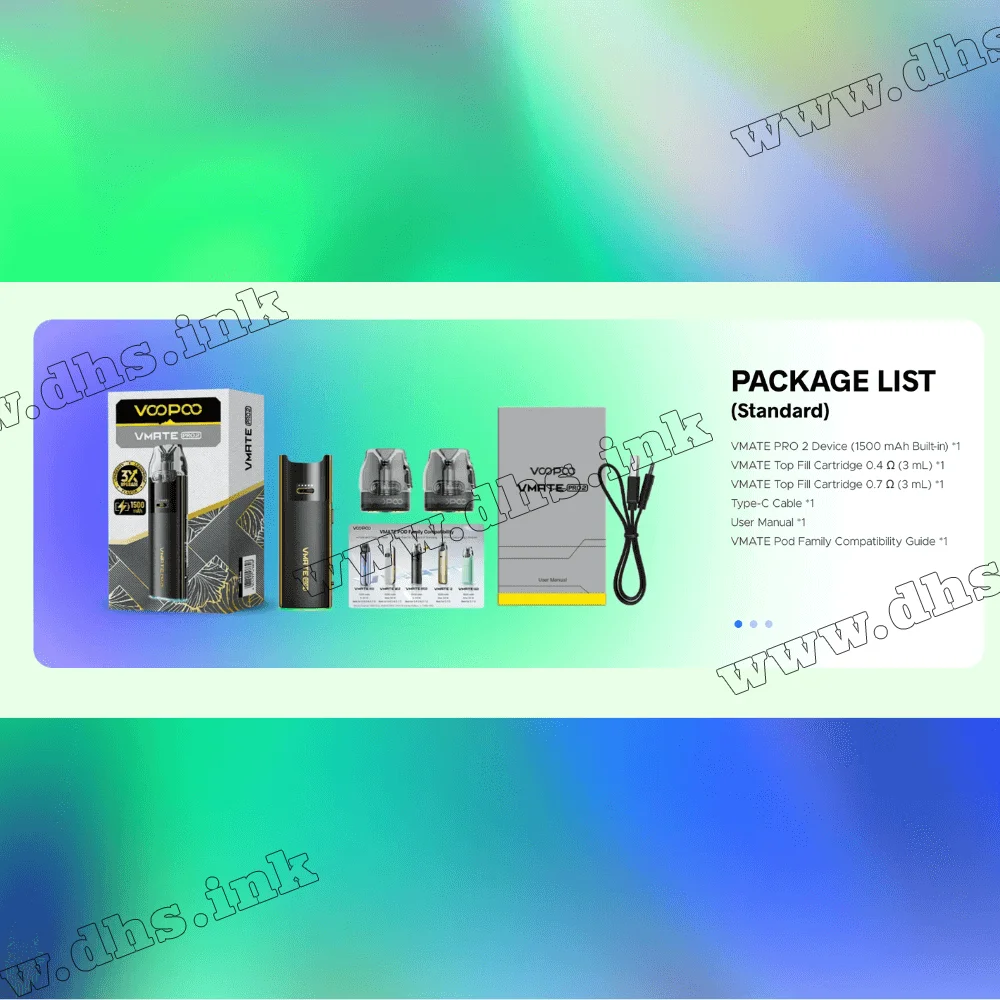 Багаторазова електронна сигарета - Voopoo VMATE Pro 2 Pod Kit 1500 мАг (Glacier Silver)