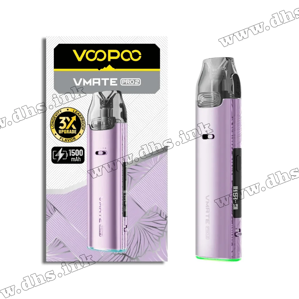 Багаторазова електронна сигарета - Voopoo VMATE Pro 2 Pod Kit 1500 мАг (Lavender) Багаторазова електронна сигарета - Voopoo VMATE Pro 2 Pod Kit 1500 мАг (Lavender)