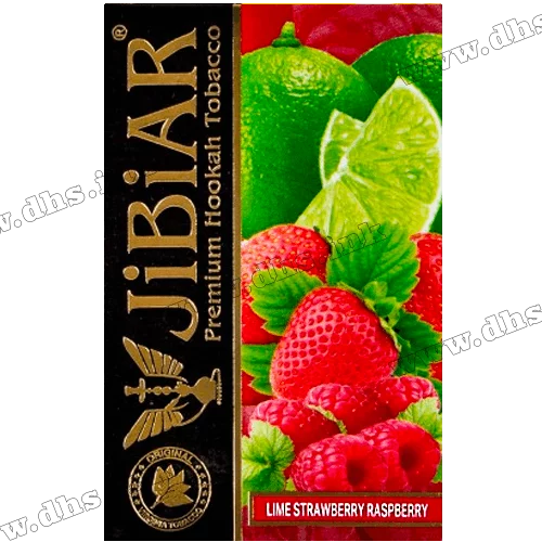 Тютюн Jibiar (Джибіар) - Lime Strawberry Raspberry (Лайм, Полуниця, Малина) 50г