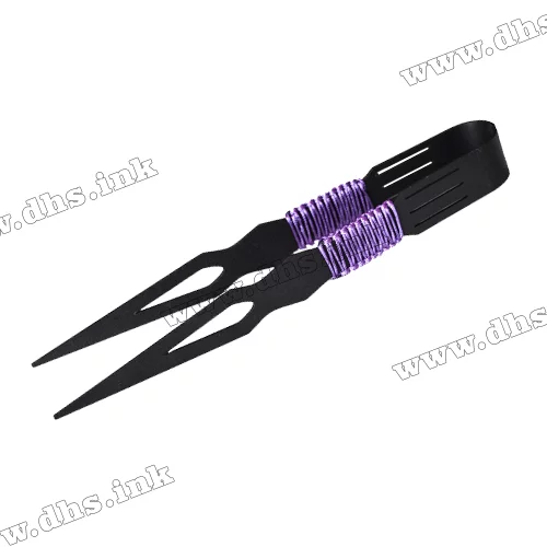 Щипцы для кальяна "Sabotage" TENARAT (черные структурные ) + декор фиолетовый