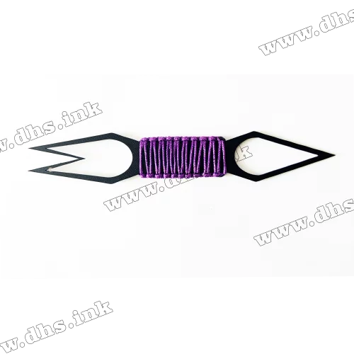 Вилка для кальяну чорна (Вилка + Шило + декор фіолетовий) (Black 3.0) TENARAT