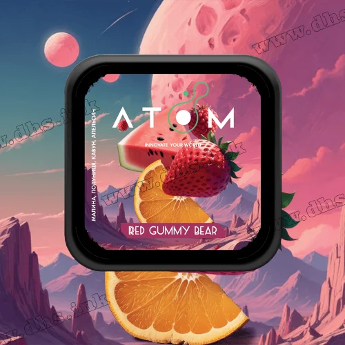 Табак Atom (Атом) - Red Gummy Bear (Малина, Клубника, Арбуз, Апельсин) 200г