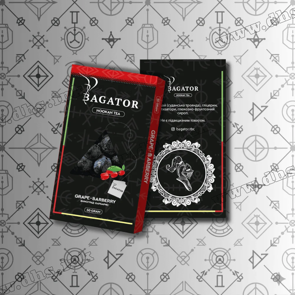 Безтютюнова суміш Bagator (Багатор) - Grape Barberry (Виноград, Барбарис) 50г Безтютюнова суміш Bagator (Багатор) - Grape Barberry (Виноград, Барбарис) 50г
