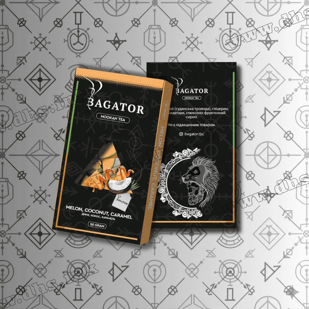 Безтютюнова суміш Bagator (Багатор) - Melon Coconut Caramel (Диня, Кокос, Карамель) 50г