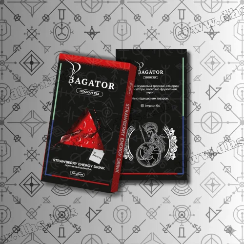 Безтютюнова суміш Bagator (Багатор) - Strawberry Energy Drink (Полуничний Енергетик) 50г