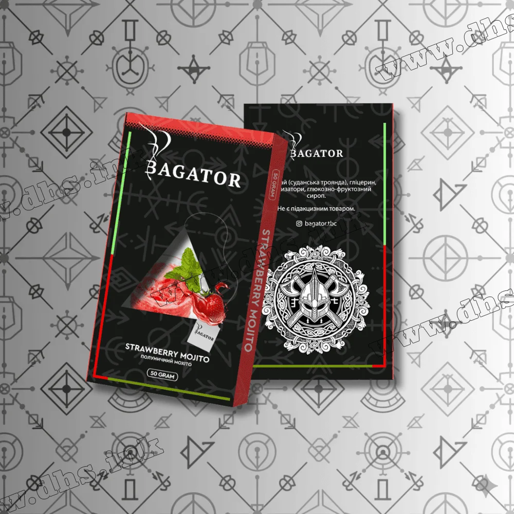 Безтютюнова суміш Bagator (Багатор) - Strawberry Mojito (Полуничний Мохіто) 50г Безтютюнова суміш Bagator (Багатор) - Strawberry Mojito (Полуничний Мохіто) 50г