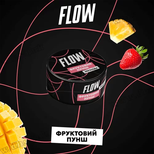 Табак Flow (Флоу) - Фруктовый Пунш (Ананас, Клубника) 100г