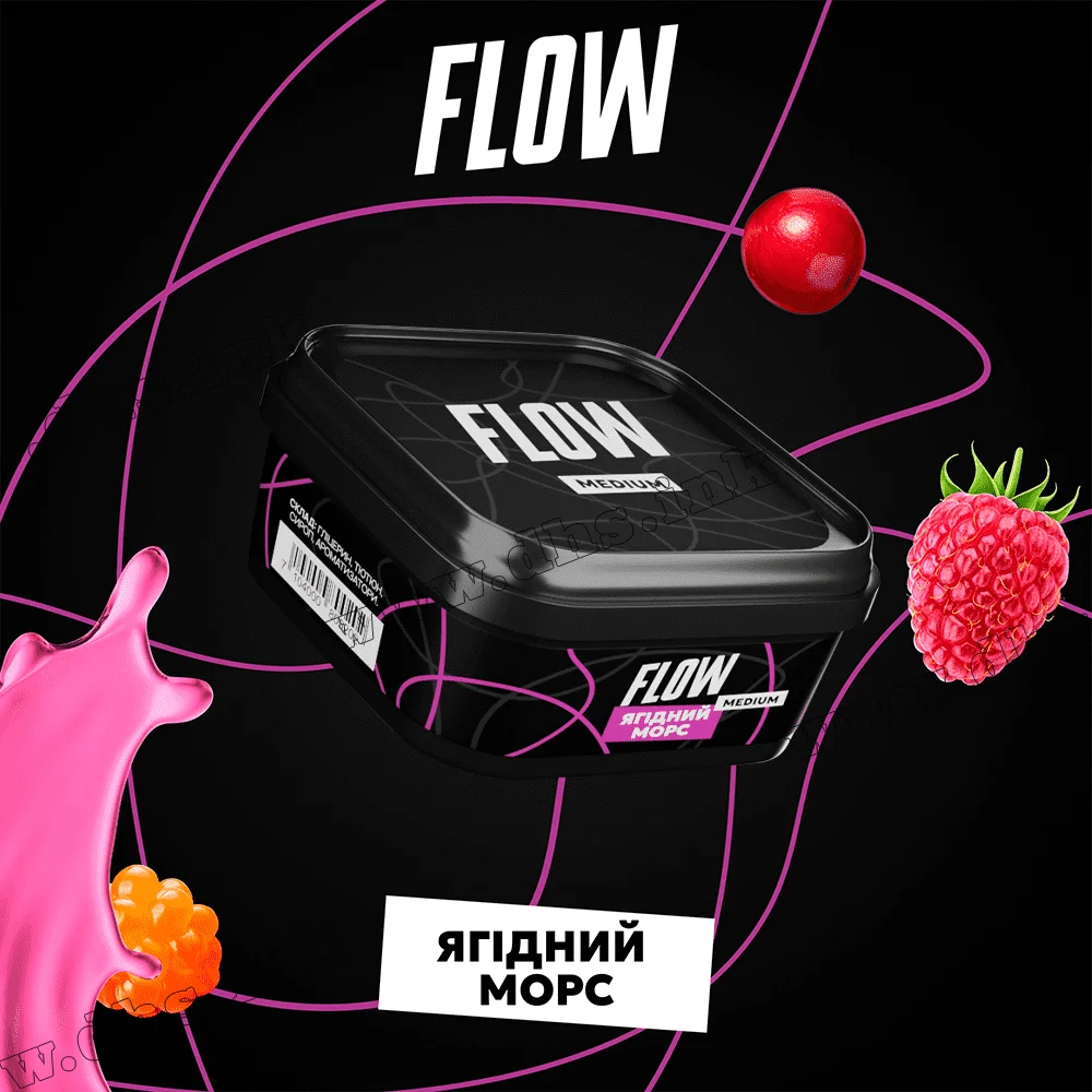 Тютюн Flow (Флоу) - Ягідний Морс (Малина, Журавлина) 250г