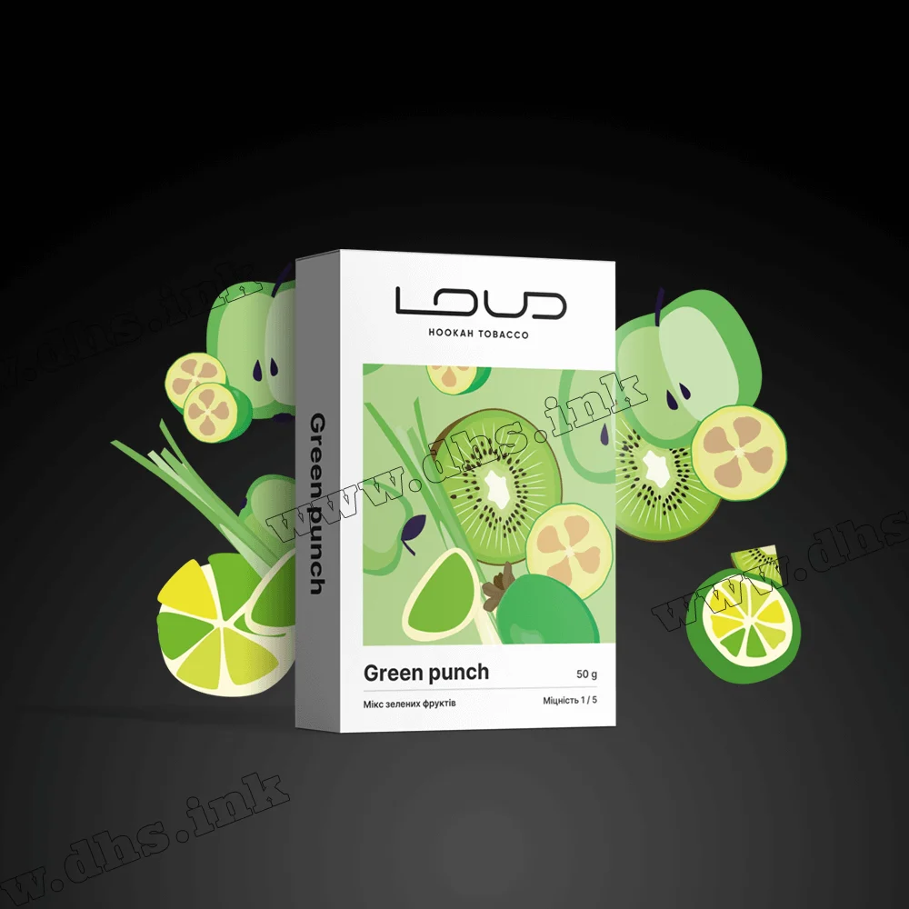 Тютюн Loud (Лауд) light - Green Punch (Яблуко, Ківі, Лайм) 50г