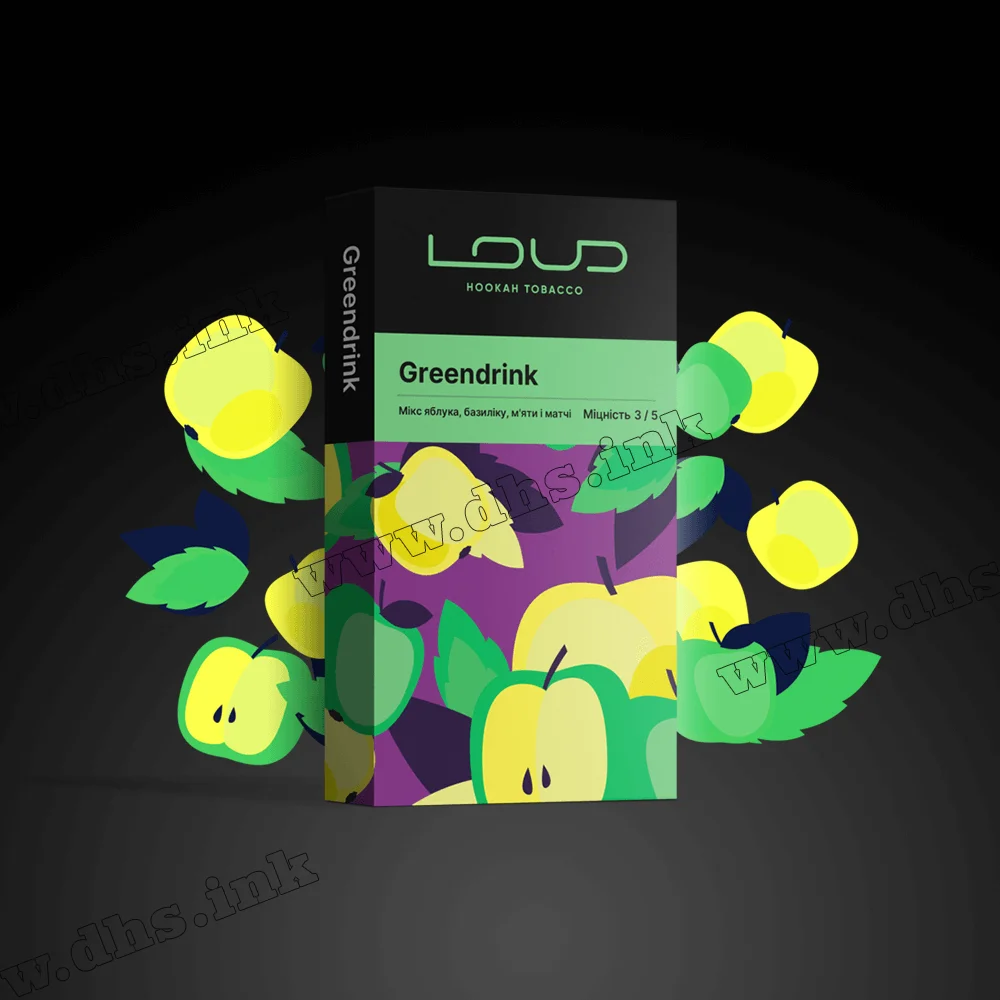 Табак Loud (Лауд) - Greendrink (Яблоко, Базилик, Мята, Матча) 100г